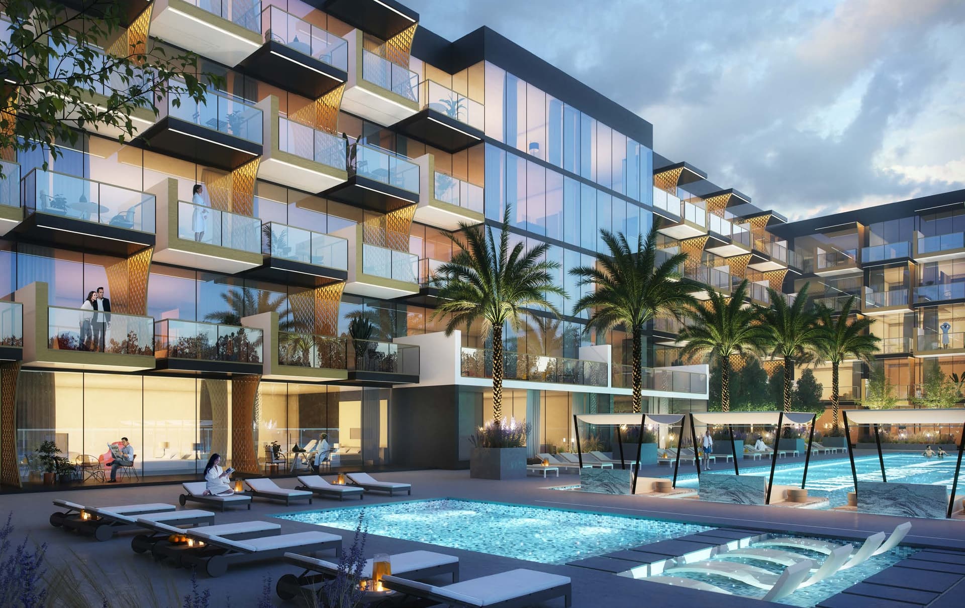 Binghatti Crescent amenity Sun Loungers in JVC (Jumeirah Village Circle), Dubai