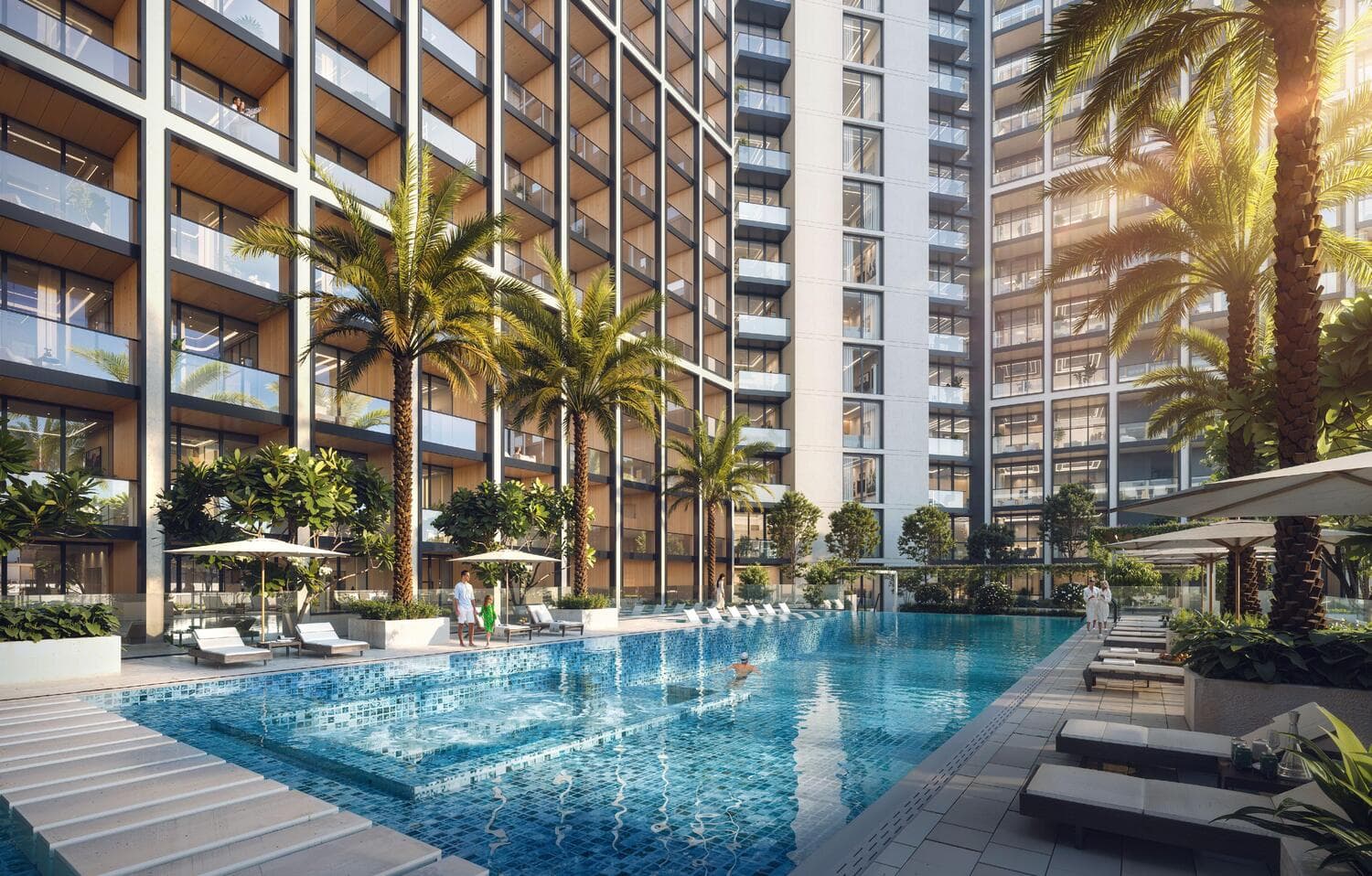 Binghatti Elite amenity Poolside Deck - Dubai Production City, Dubai - by Binghatti