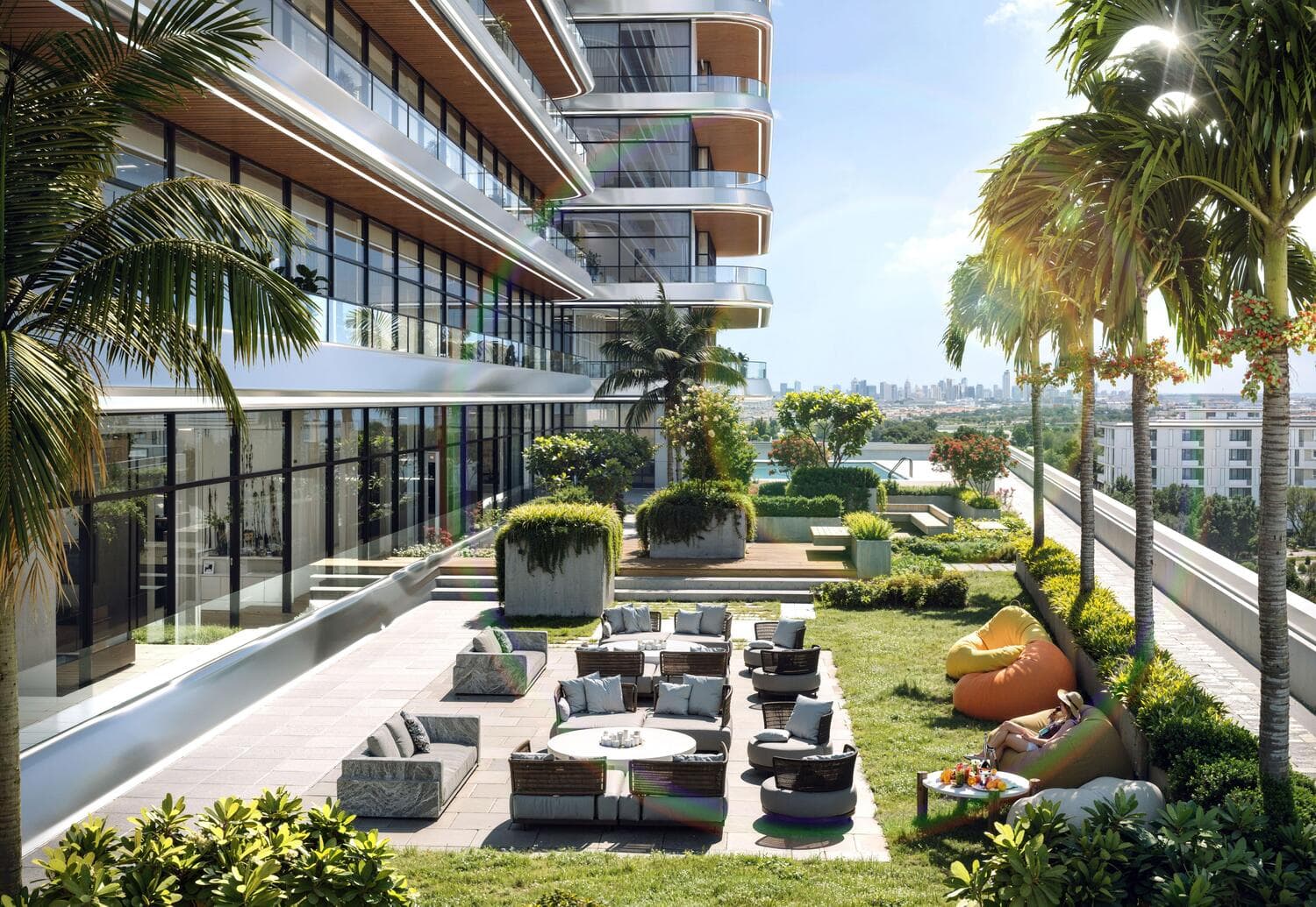 Binghatti Hillviews amenity Sunlit Terrace in Dubai Science Park, Dubai