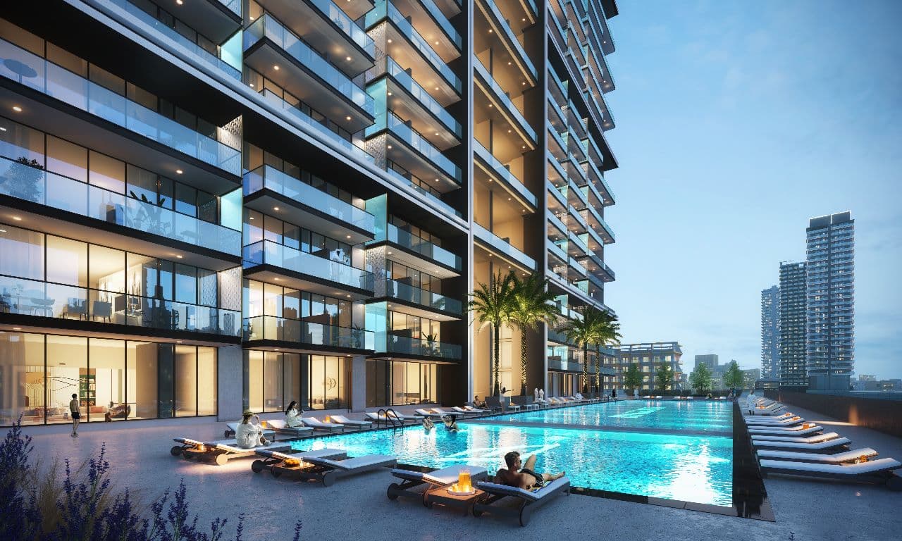 Binghatti Onyx amenity Swimming Pool in JVC (Jumeirah Village Circle), Dubai