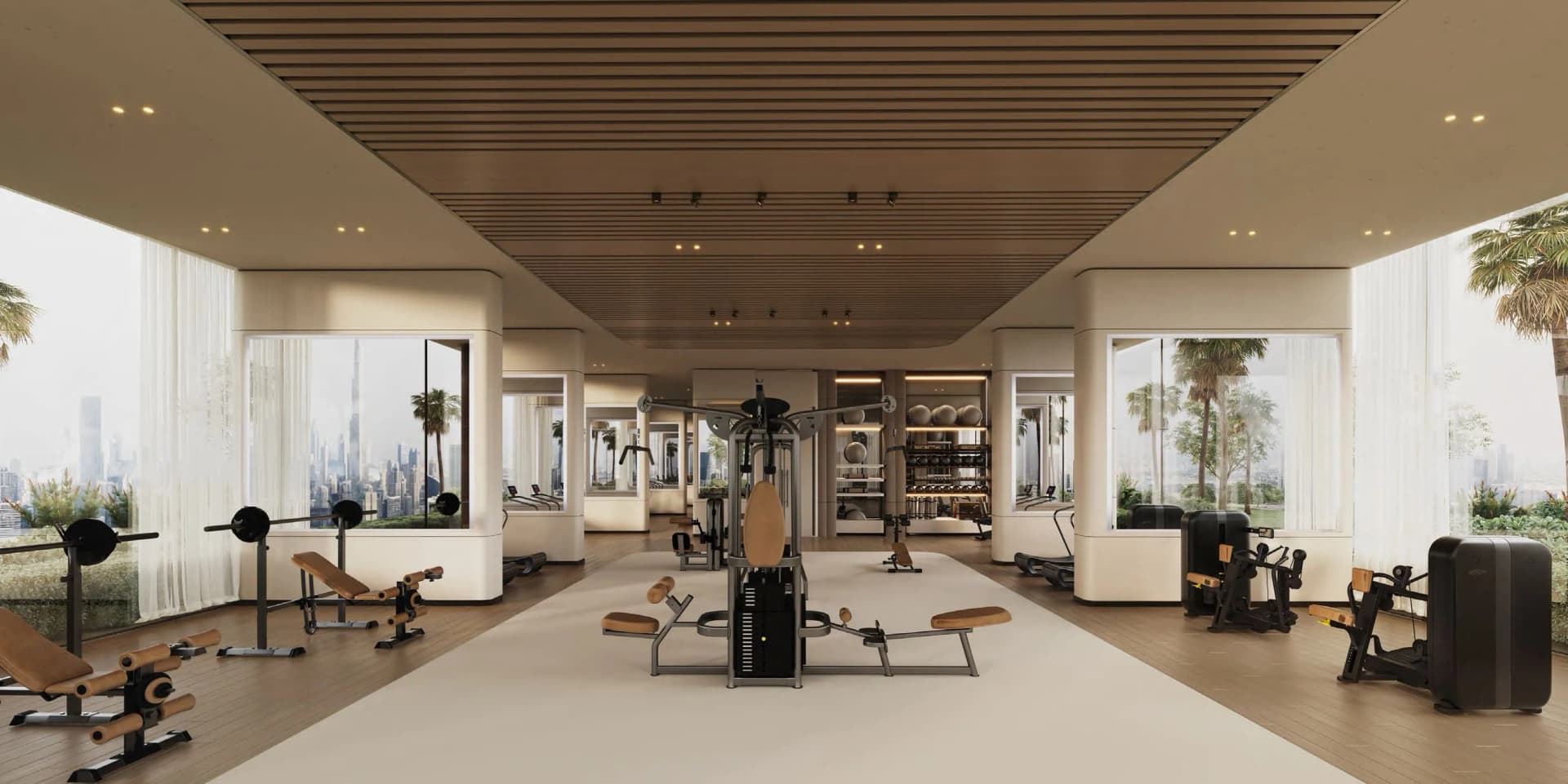 Binghatti Sky Terraces amenity Indoor Gym in Motor City, Dubai