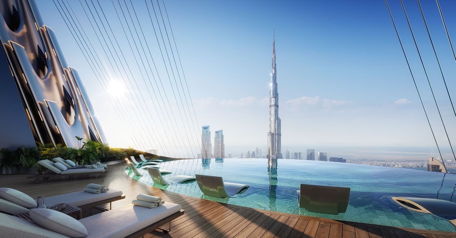 Binghatti Skyblade amenity Rooftop Infinity Pool - Downtown Dubai, Dubai - by Binghatti
