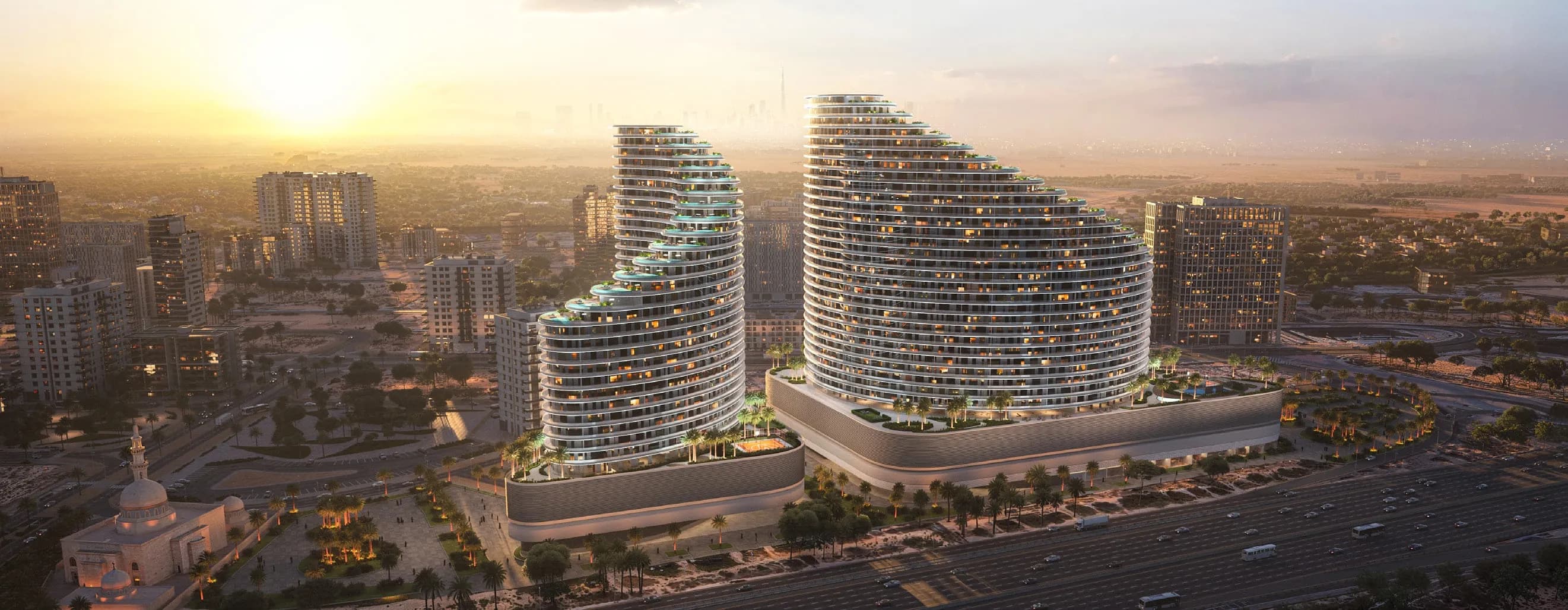 Binghatti Skyflame exterior view - Majan, Dubai - by Binghatti