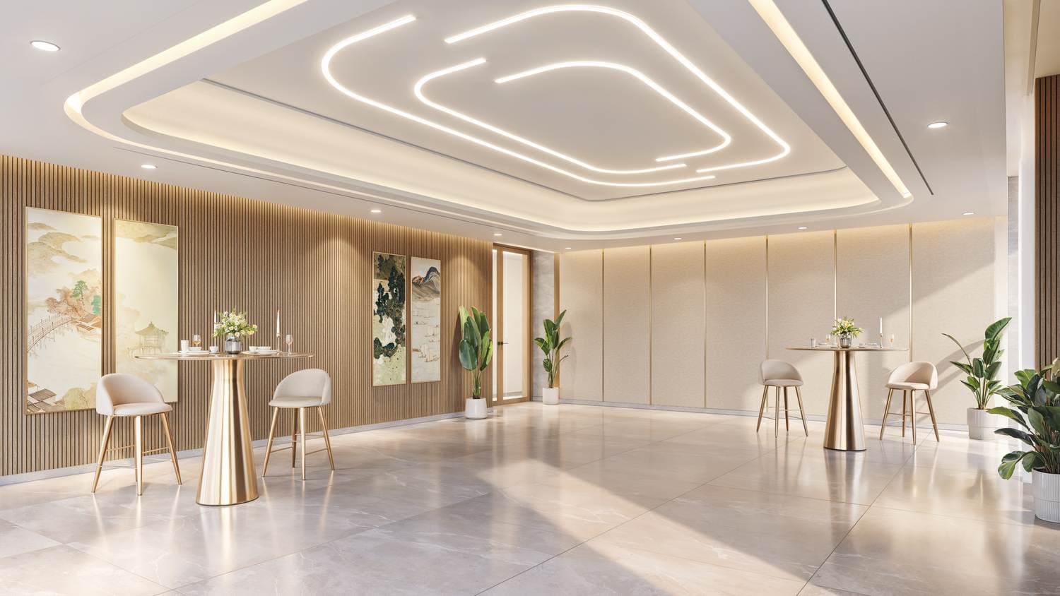Bliss Tower amenity Banquet Hall - Dubailand Residence Complex, Dubai - by Grid Properties