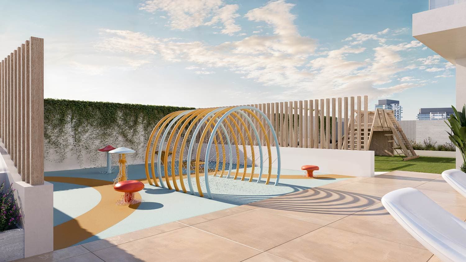 Bliss Tower amenity Splash Pad - Dubailand Residence Complex, Dubai - by Grid Properties