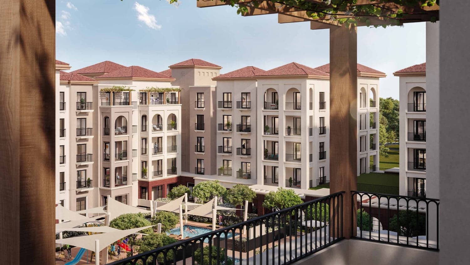 Bloom Living - Granada amenity Swimming Pools With Kids Areas - Shakhbout city, Dubai - by Bloom Holding