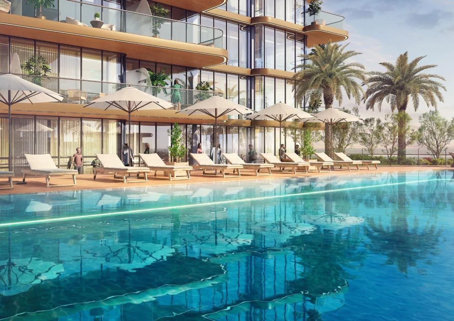 Bloom Living - Malaga amenity Swimming Pool - Zayed City, Dubai - by Bloom Holding