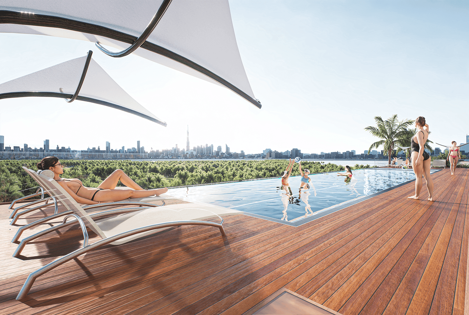 Bonds Avenue amenity Infinity Pool in Dubai Islands, Dubai, by Amirah Developments