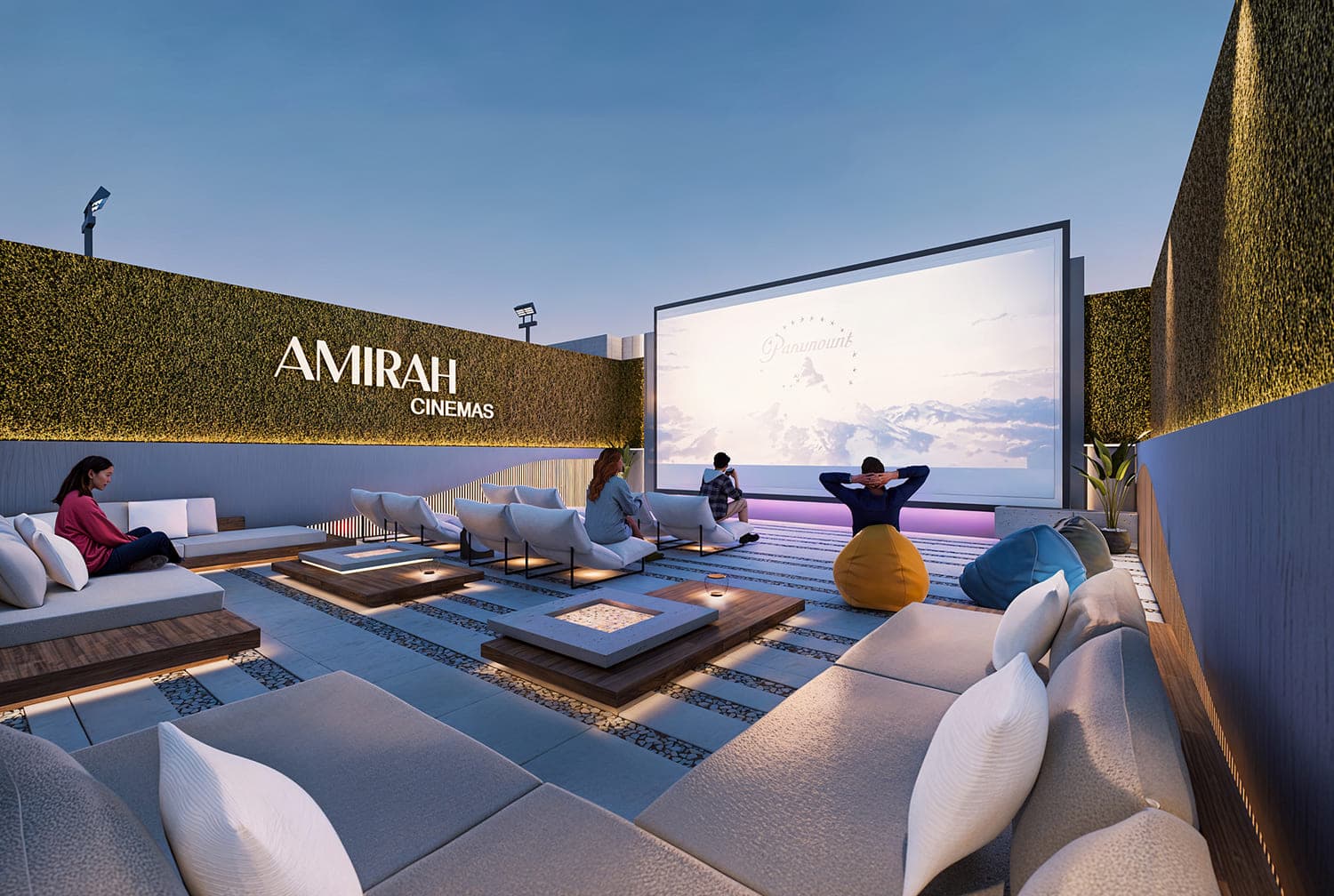 Bonds Avenue amenity Outdoor Cinema in Dubai Islands, Dubai, by Amirah Developments