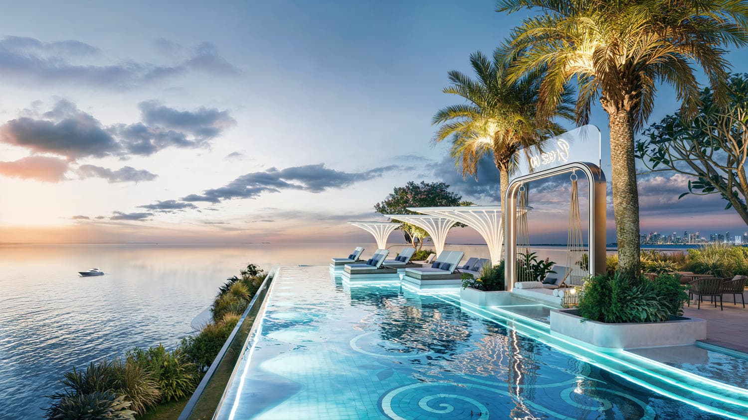 Breez amenity Floating Cabanas in Maritime City, Dubai, by Danube
