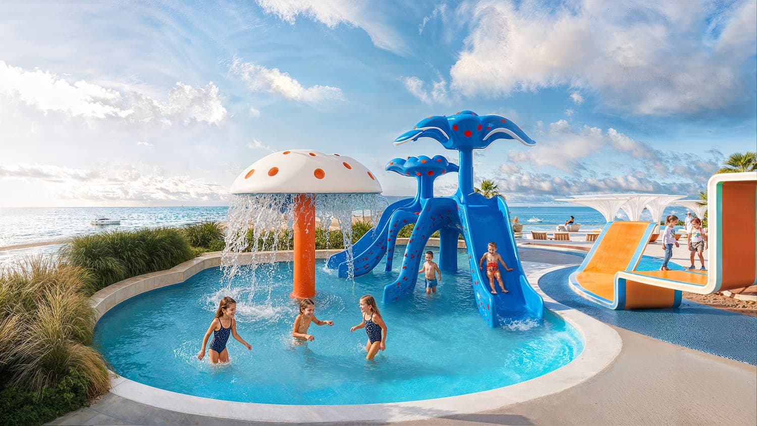 Breez amenity Kid’S Splash Pool - Maritime City, Dubai - by Danube