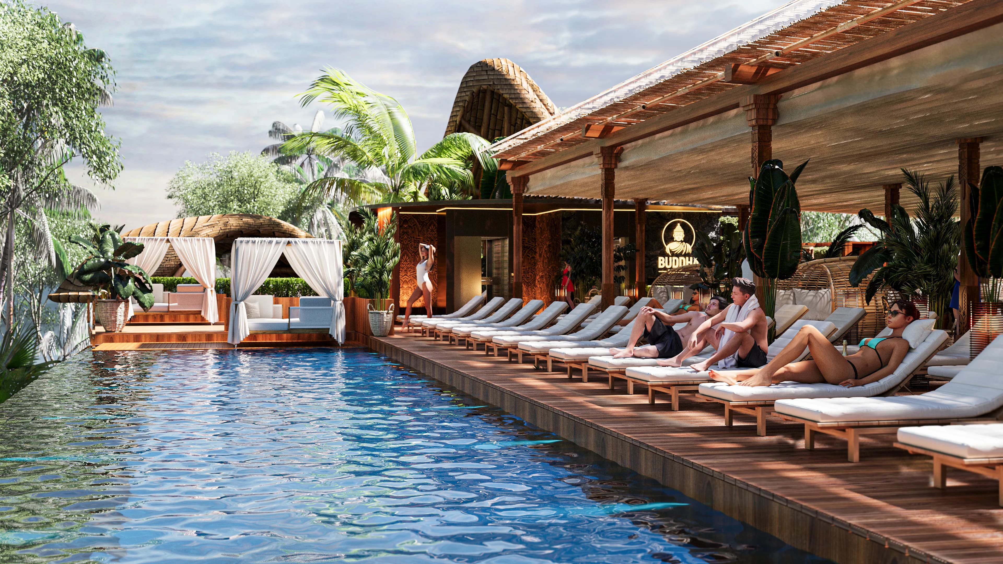 Buddha Club House amenity Infinity Pool - Badung, Dubai - by Avalon x RTF by Usyk