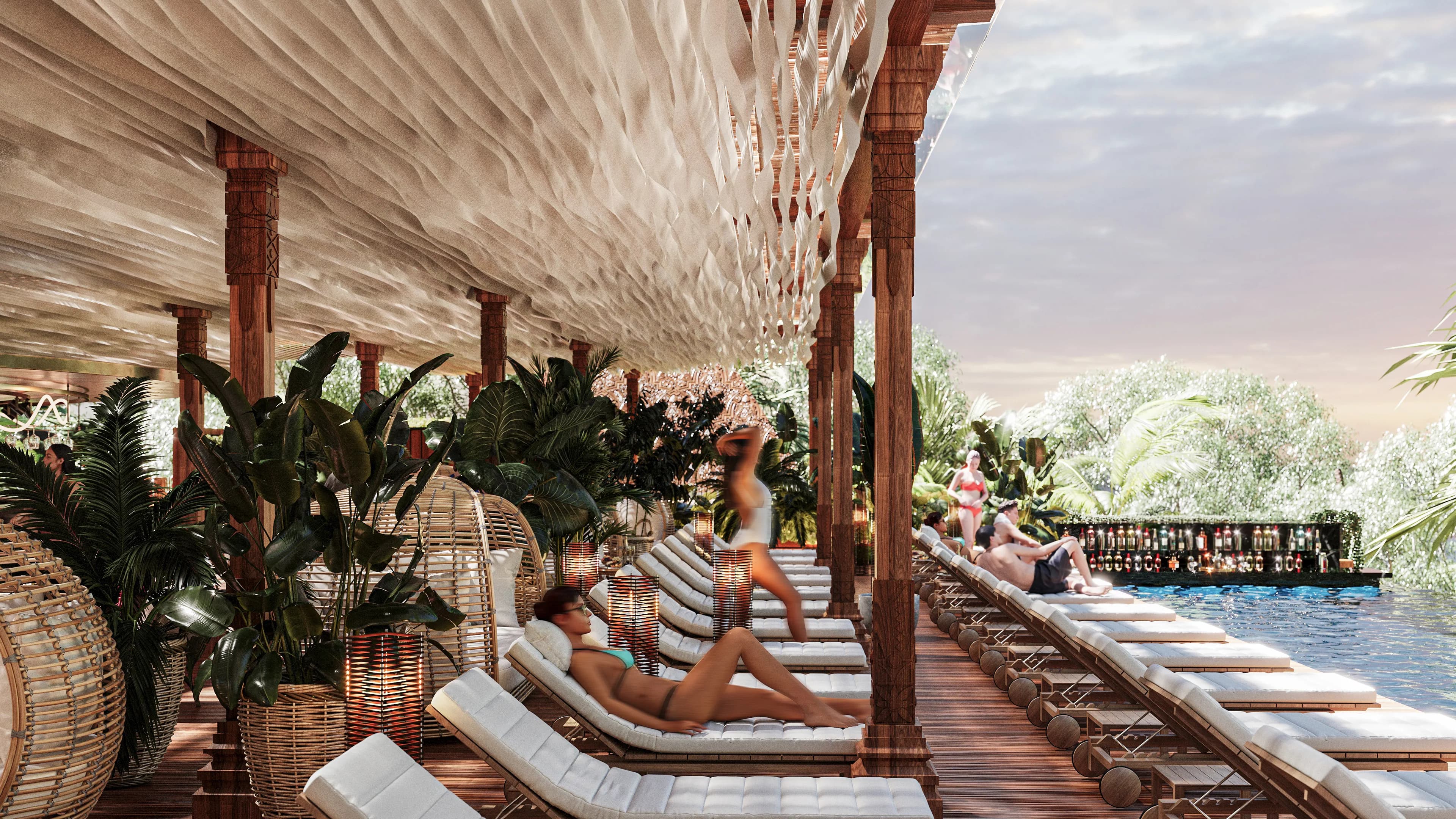 Buddha Club House amenity Lounge Area - Badung, Dubai - by Avalon x RTF by Usyk