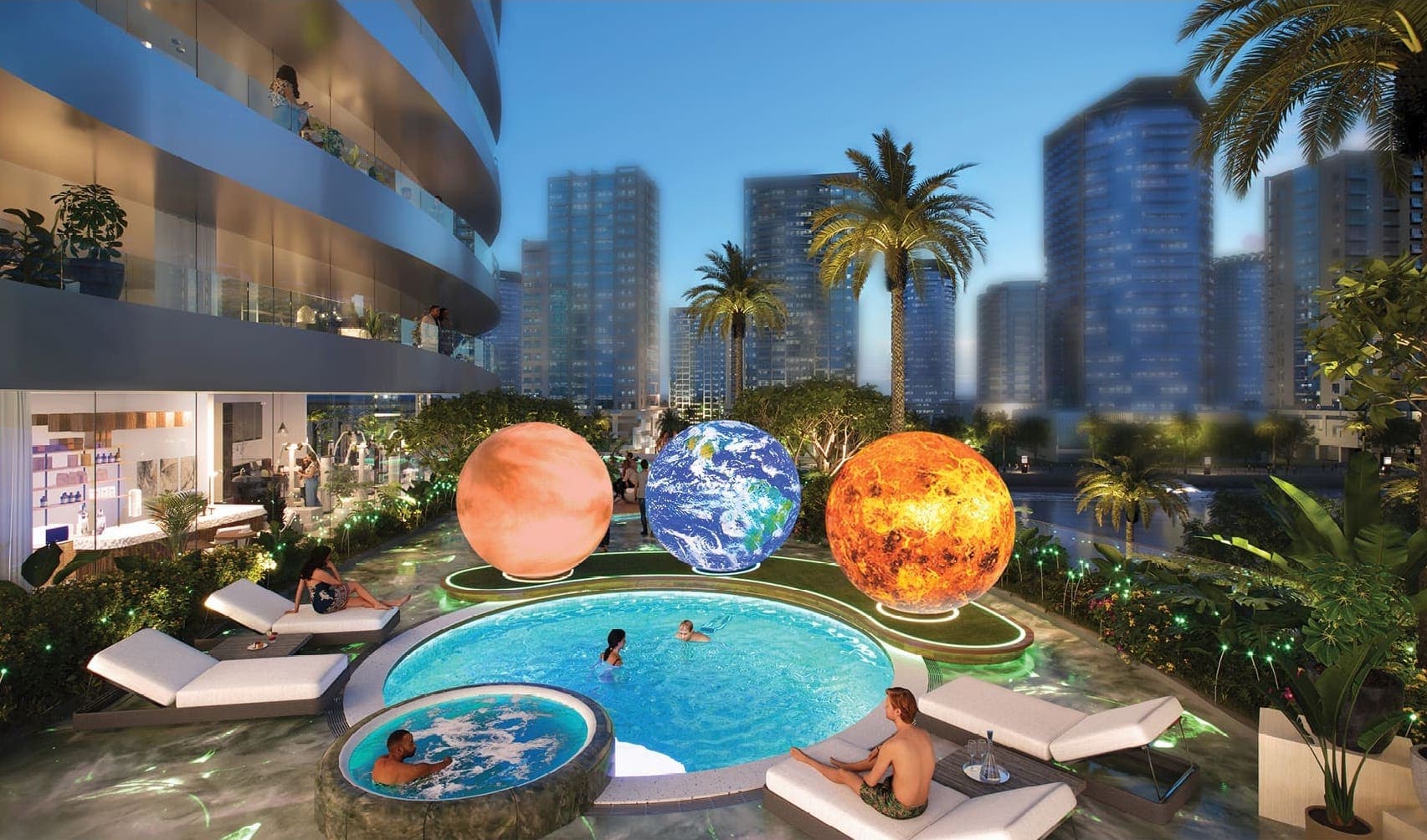 Canal Crown amenity Planets Inspired Garden - Business Bay, Dubai - by DAMAC