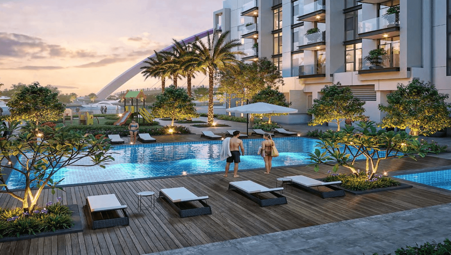 Canal Front Residences amenity Swimming Pool - Safa Park, Dubai - by Meydan