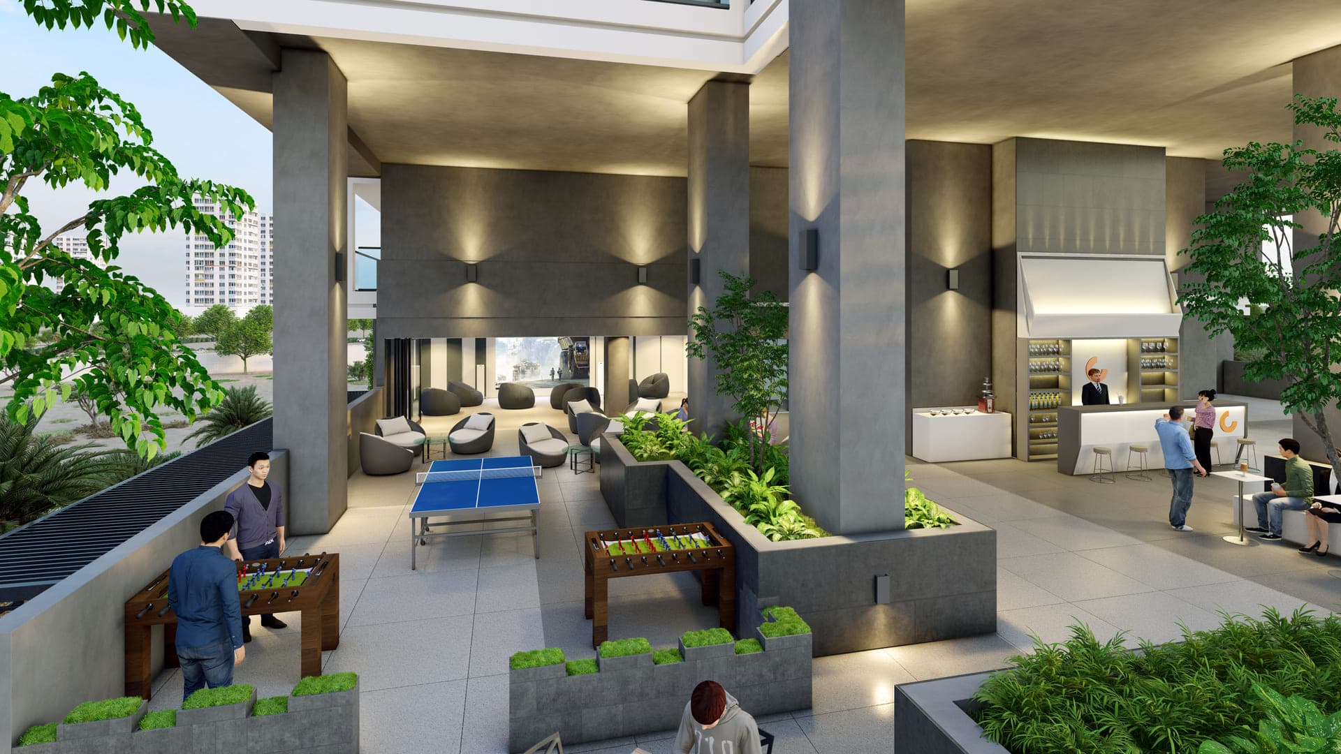 Catch Residence by IGO amenity Outdoor Lounge Terrace - JVC (Jumeirah Village Circle), Dubai - by Invest Group Overseas (IGO)