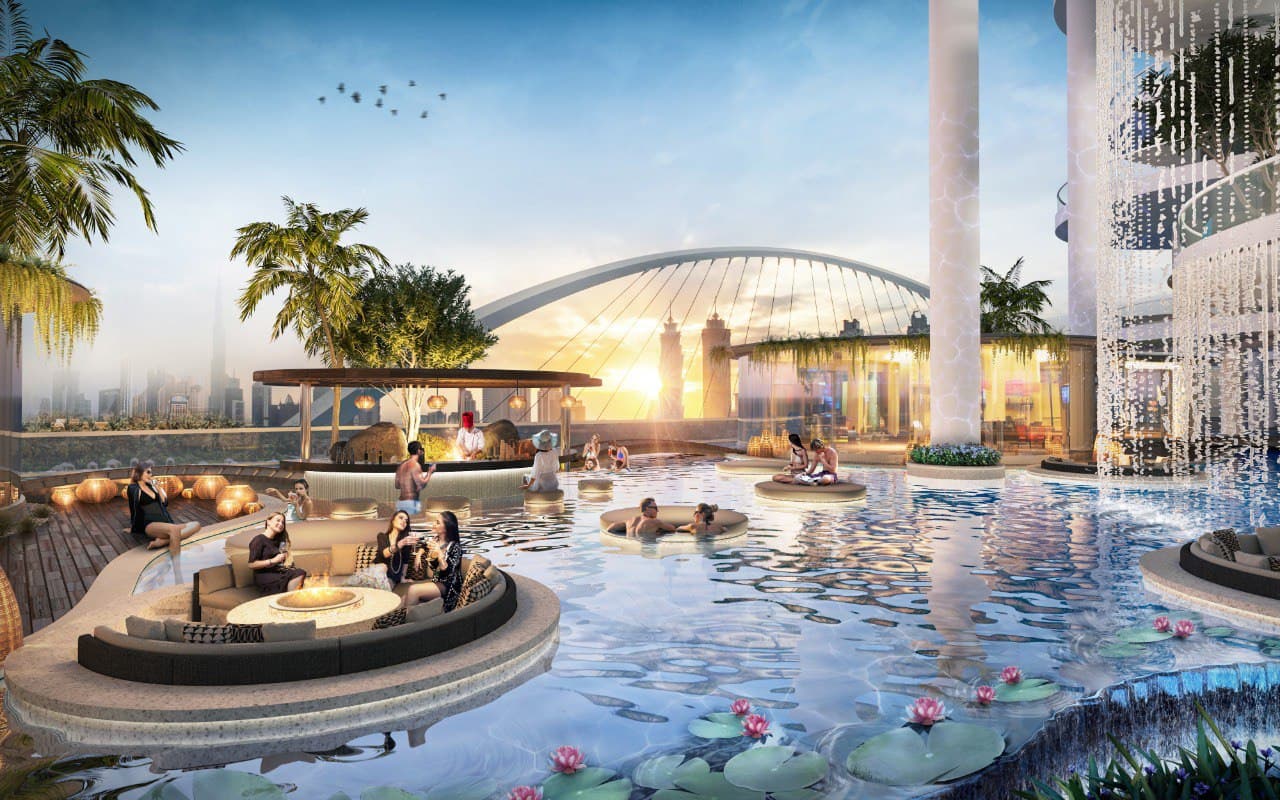 Cavalli Couture amenity Private Waterfall in Safa Park, Dubai, by DAMAC