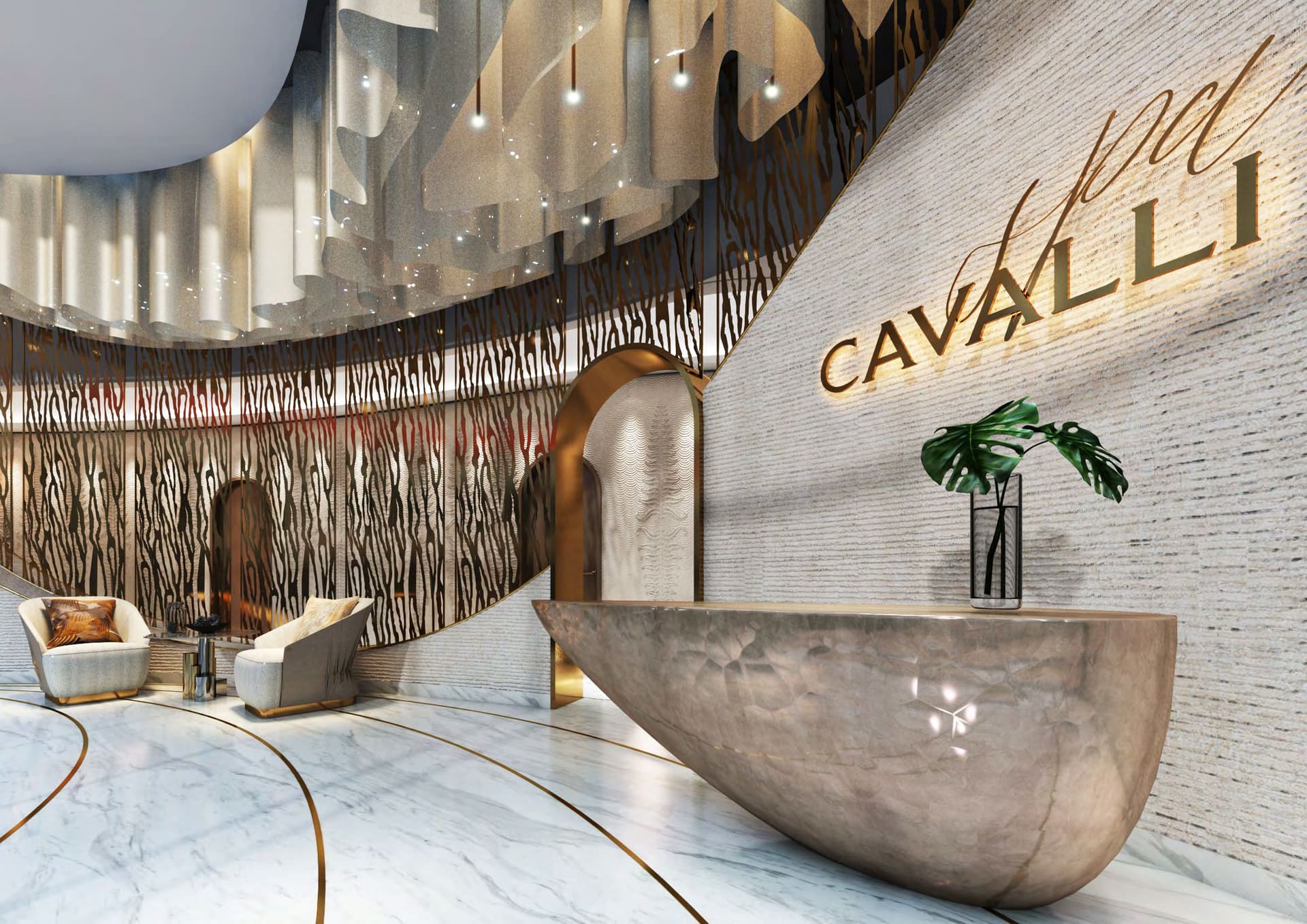 Cavalli Couture amenity Cavalli Branded Lobby in Safa Park, Dubai, by DAMAC