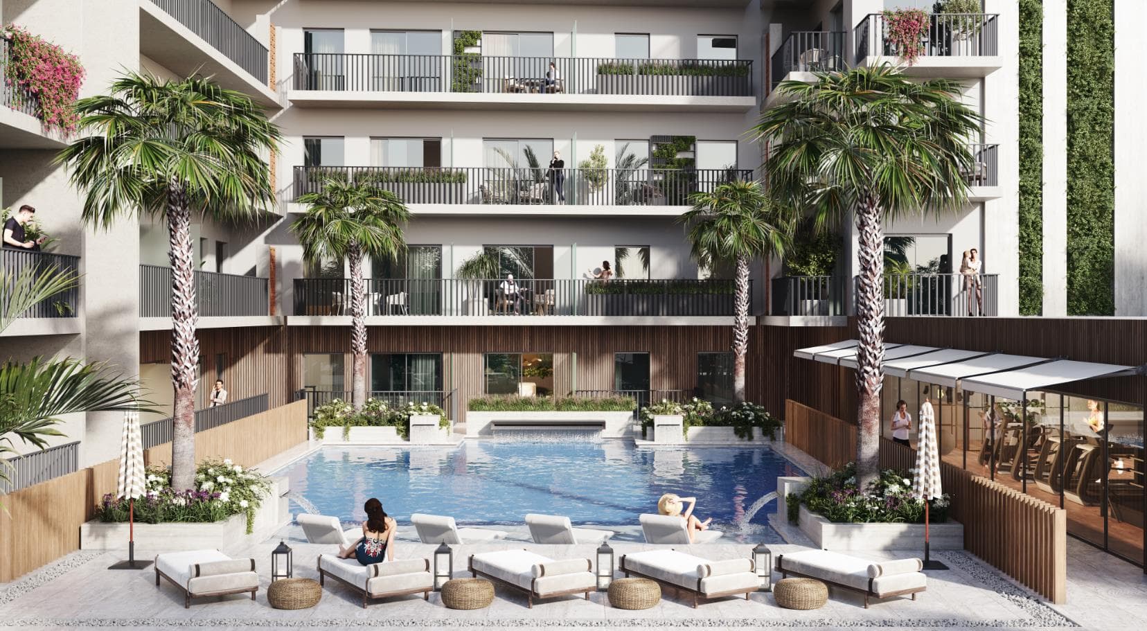 Cavendish Square amenity Swimming Pool & Pool Deck - JVT (Jumeirah Village Triangle), Dubai - by Leos