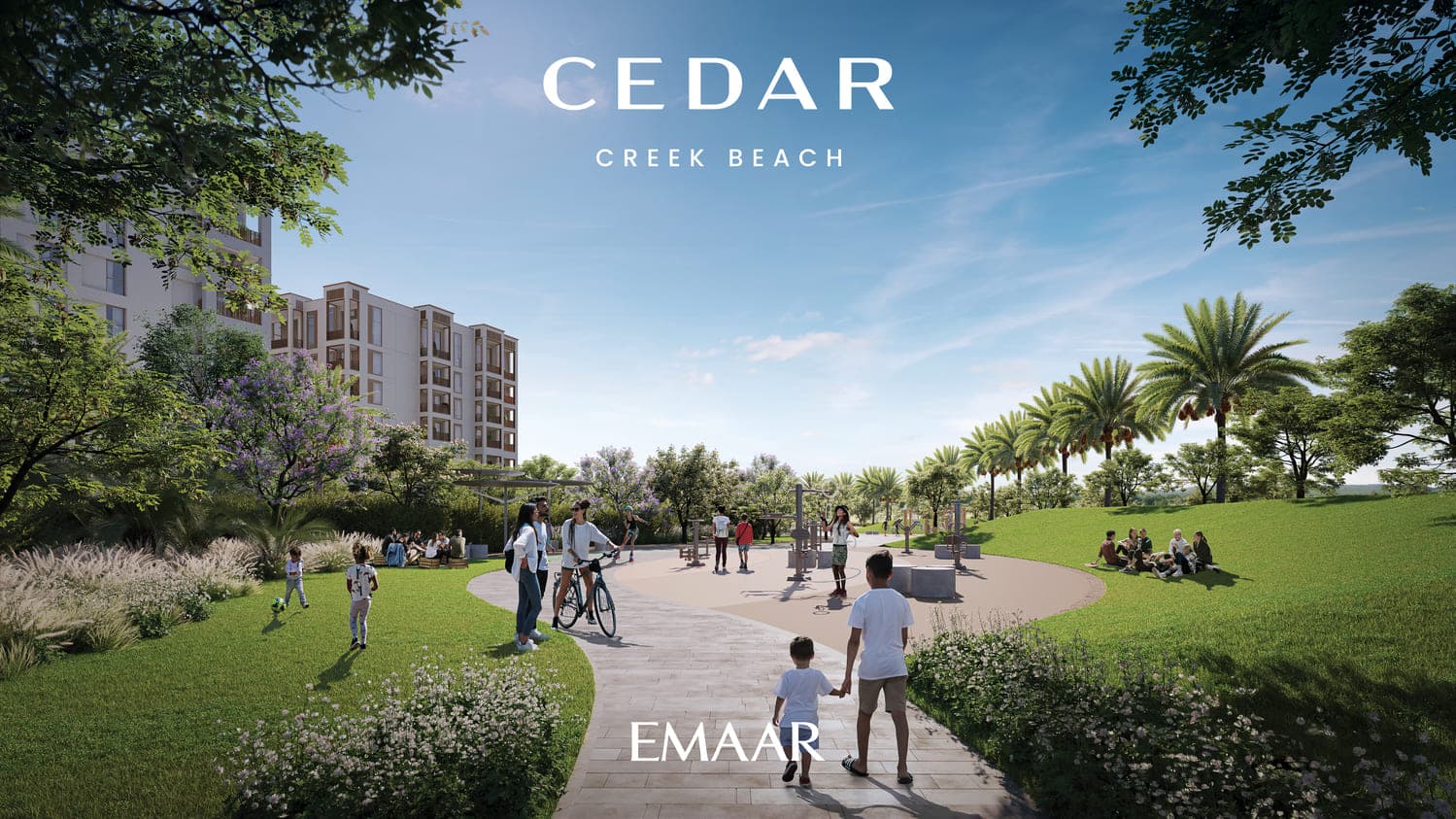 Cedar amenity Outdoor Landscaped Seating Area in Dubai Creek Harbour, Dubai, by Emaar