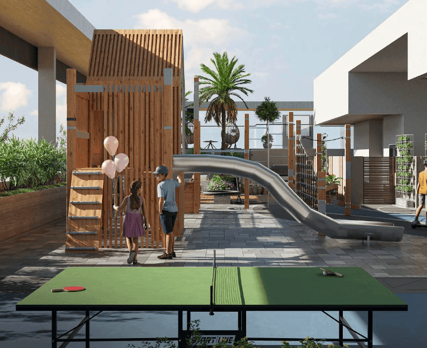 Celeste Heights amenity Table Tennis & Kids Play Area - Al Furjan, Dubai - by Zimaya Properties