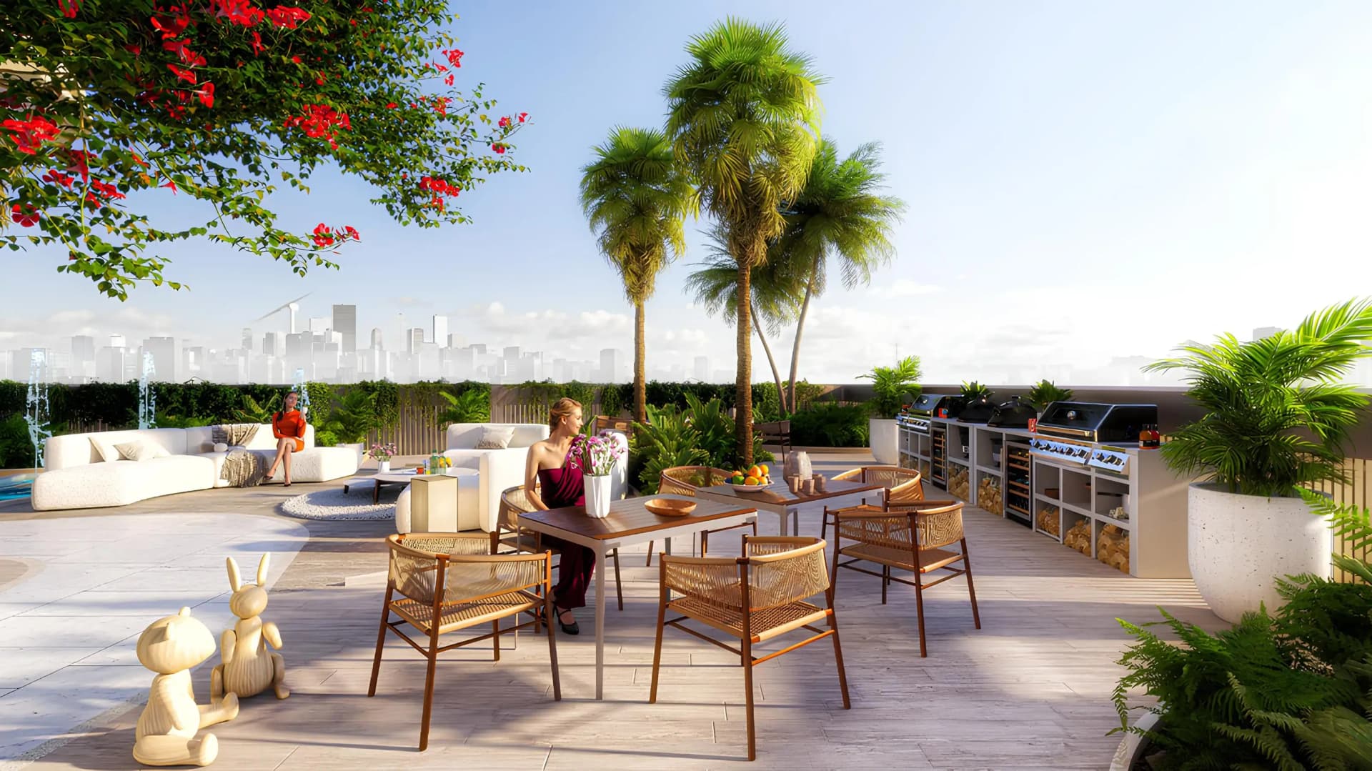 Celesto 2 amenity BBQ Area in Dubailand Residence Complex, Dubai, by Tarrad Development