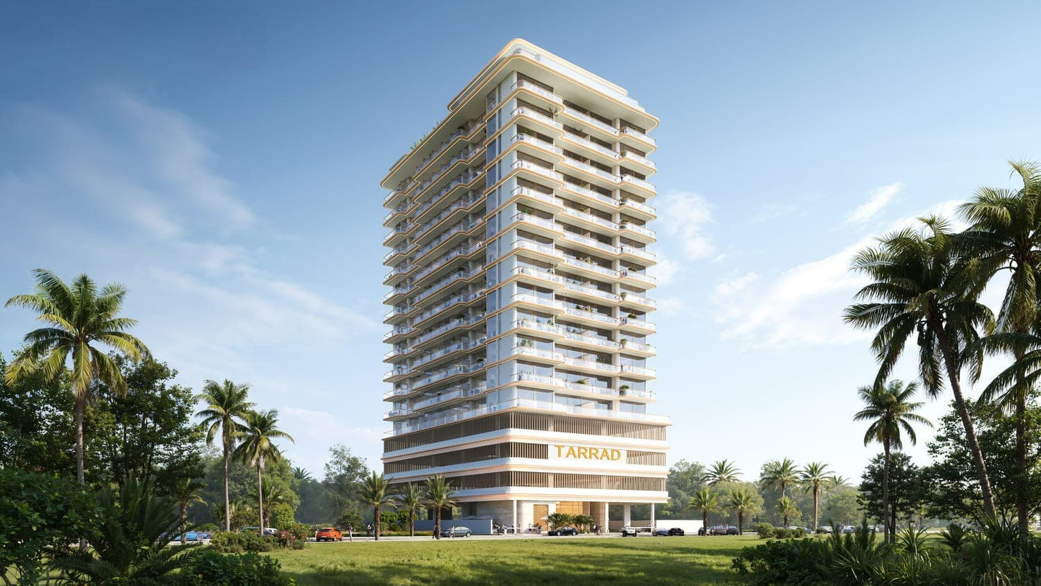 Celesto Tower exterior view - Dubailand Residence Complex, Dubai - by Tarrad Development