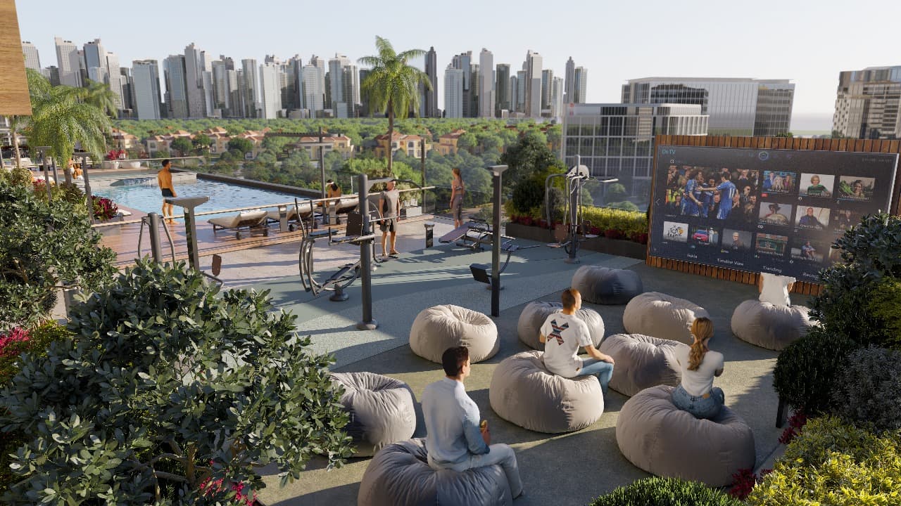 Celia Heights amenity Outdoor Gym - Majan, Dubai - by Abou Eid
