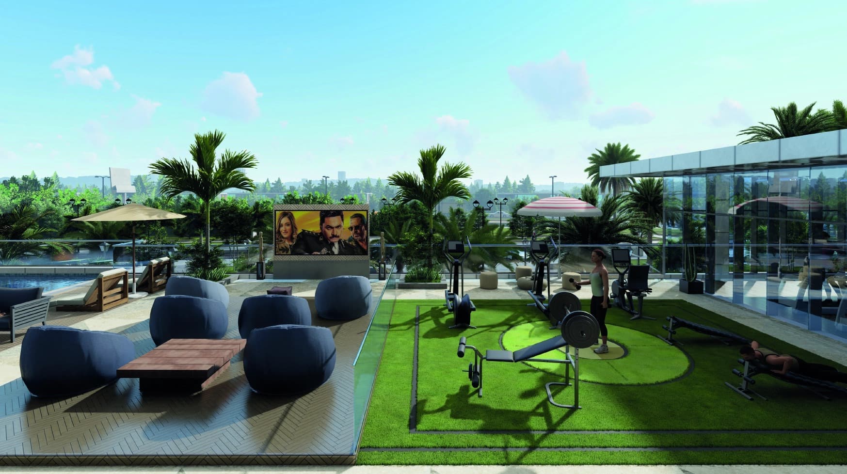 Celia Residence amenity Outdoor Gym in Dubai Studio City, Dubai, by Abou Eid