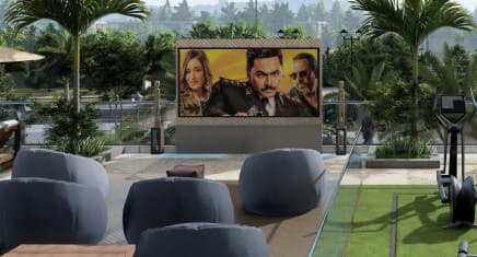 Celia Residence amenity Outdoor Cinema & Fire-Seating in Dubai Studio City, Dubai, by Abou Eid