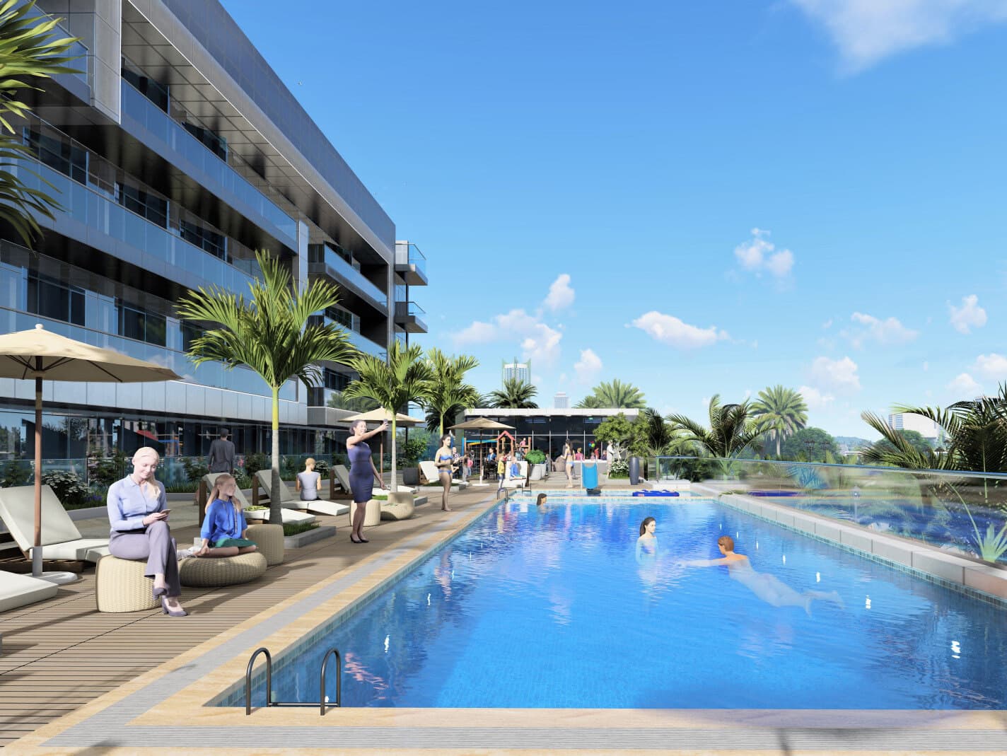 Celia Residence amenity Swimming Pool in Dubai Studio City, Dubai, by Abou Eid