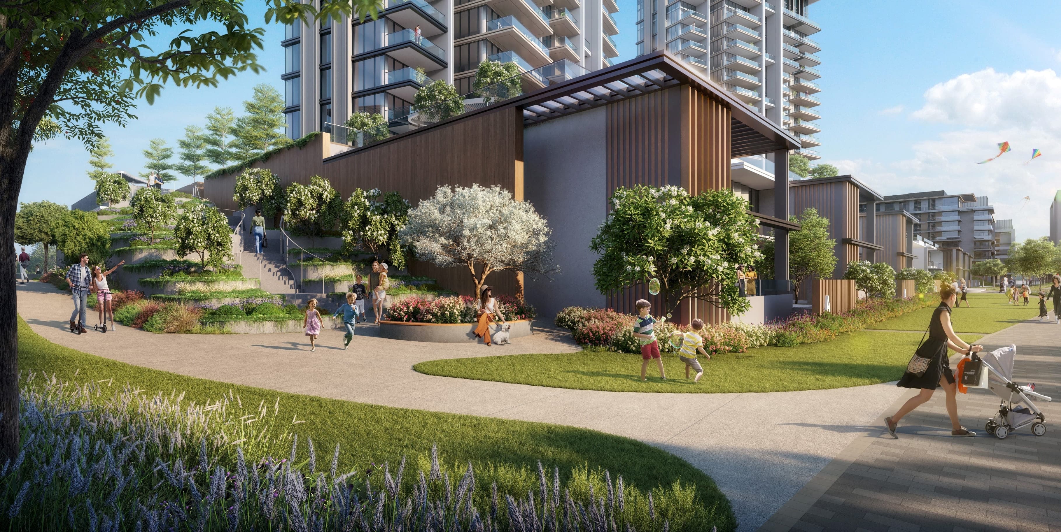 Central Park Plaza amenity Stepped Landscaping Connecting The Private Area - City Walk, Dubai - by Meraas