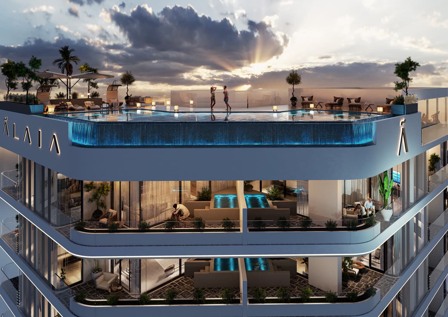 Chelsea Gardens amenity Rooftop Pool - Al Satwa, Dubai - by Alaia Developments