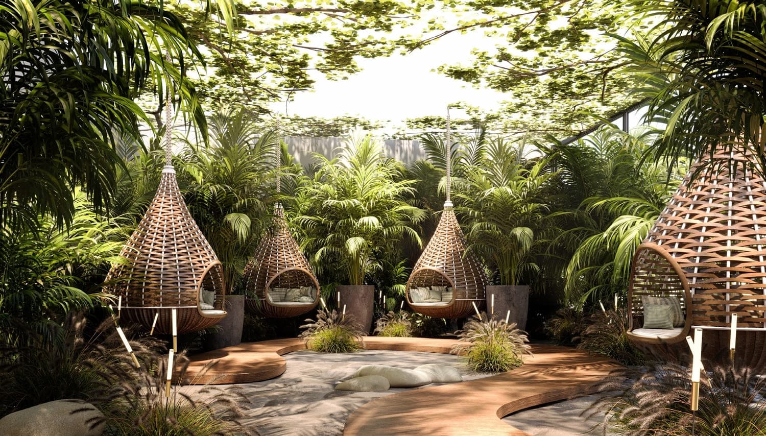 Chelsea Residences amenity Forest Relaxation Pods - Maritime City, Dubai - by DAMAC