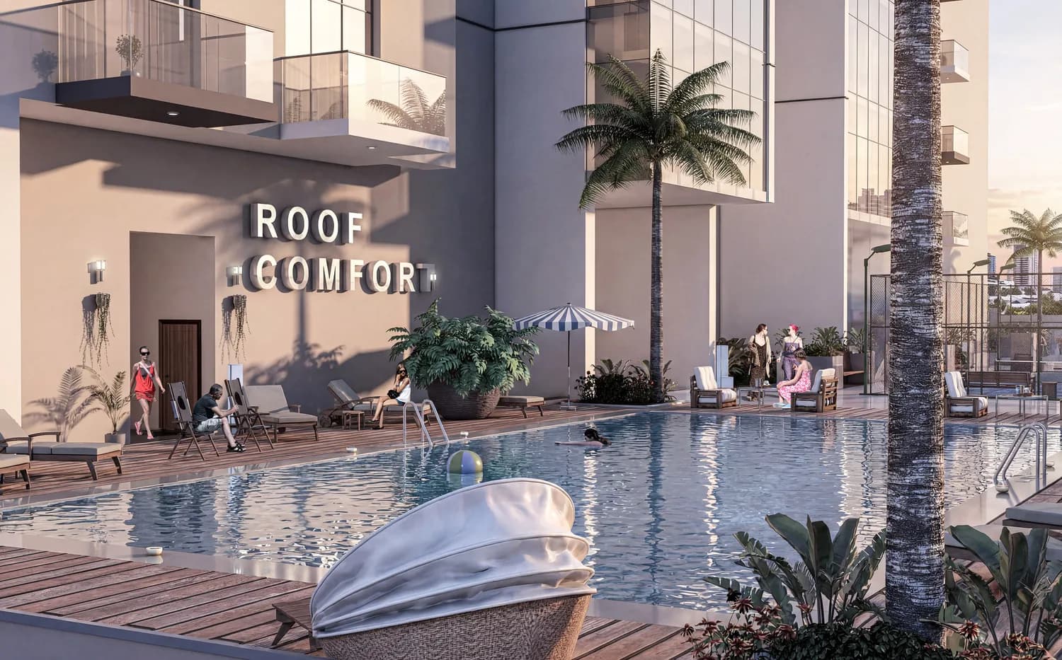 Comfort by Roof amenity Lounge Areas - Dubai Land Residence Complex, Dubai - by Roof Enterprises & Development