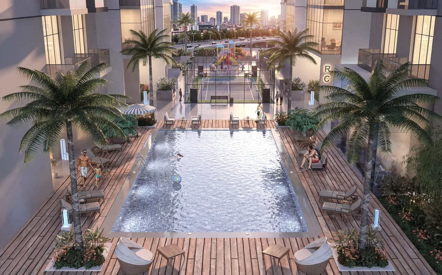 Comfort by Roof amenity Swimming Pool in Dubai Land Residence Complex, Dubai, by Roof Enterprises & Development