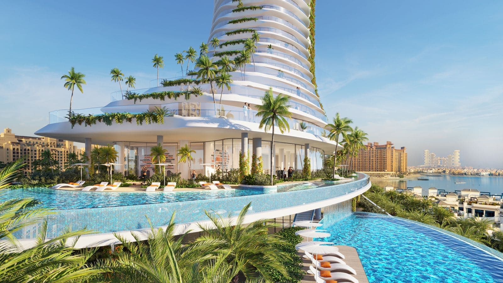 Como Residences amenity Private Sandy Beach Pool Located At The Podium Level - Palm Jumeirah, Dubai - by Nakheel