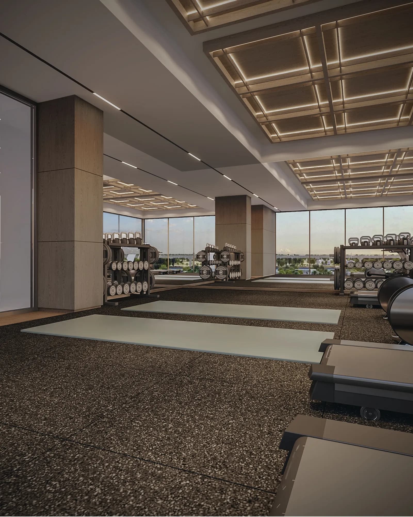 Courtyard One amenity Fitness Studio - Dubai South, Dubai - by Golden Light Real Estate Developments