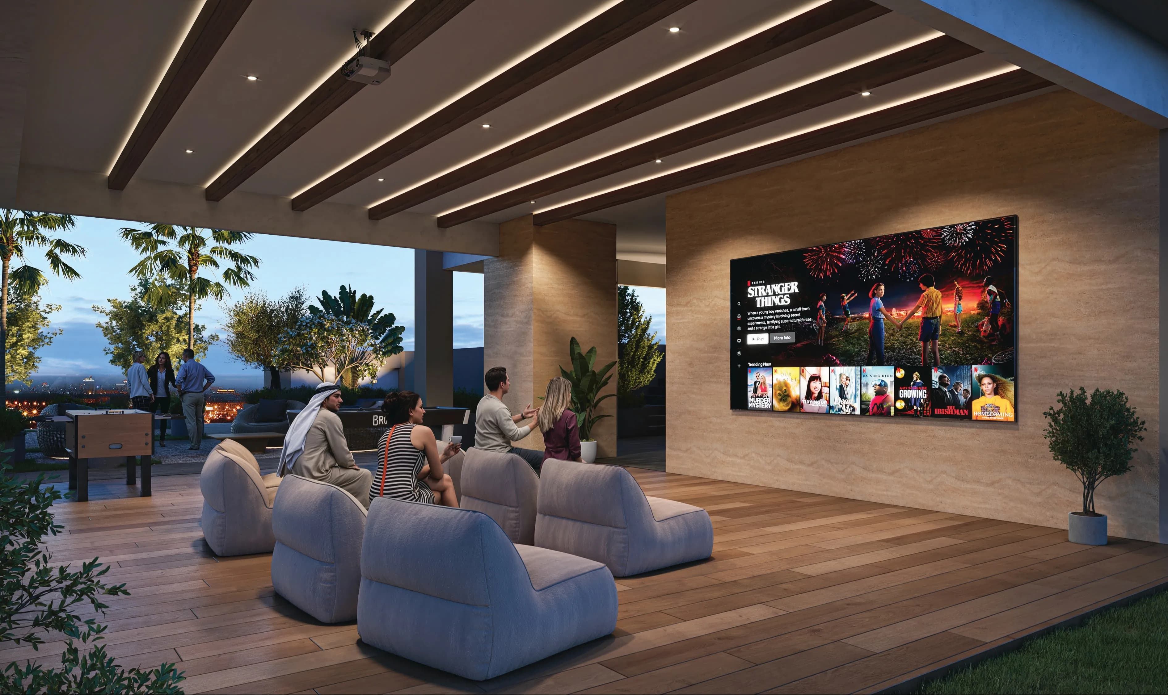 Courtyard One amenity Open Air Theatre - Dubai South, Dubai - by Golden Light Real Estate Developments