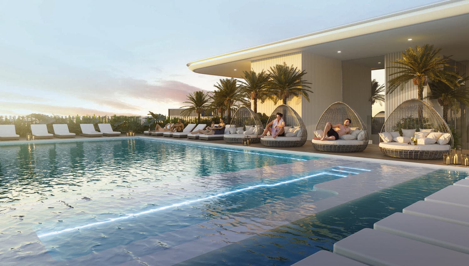Cove Edition 2 amenity Rooftop Swimming Pools - Dubailand Residence Complex, Dubai - by Imtiaz Development