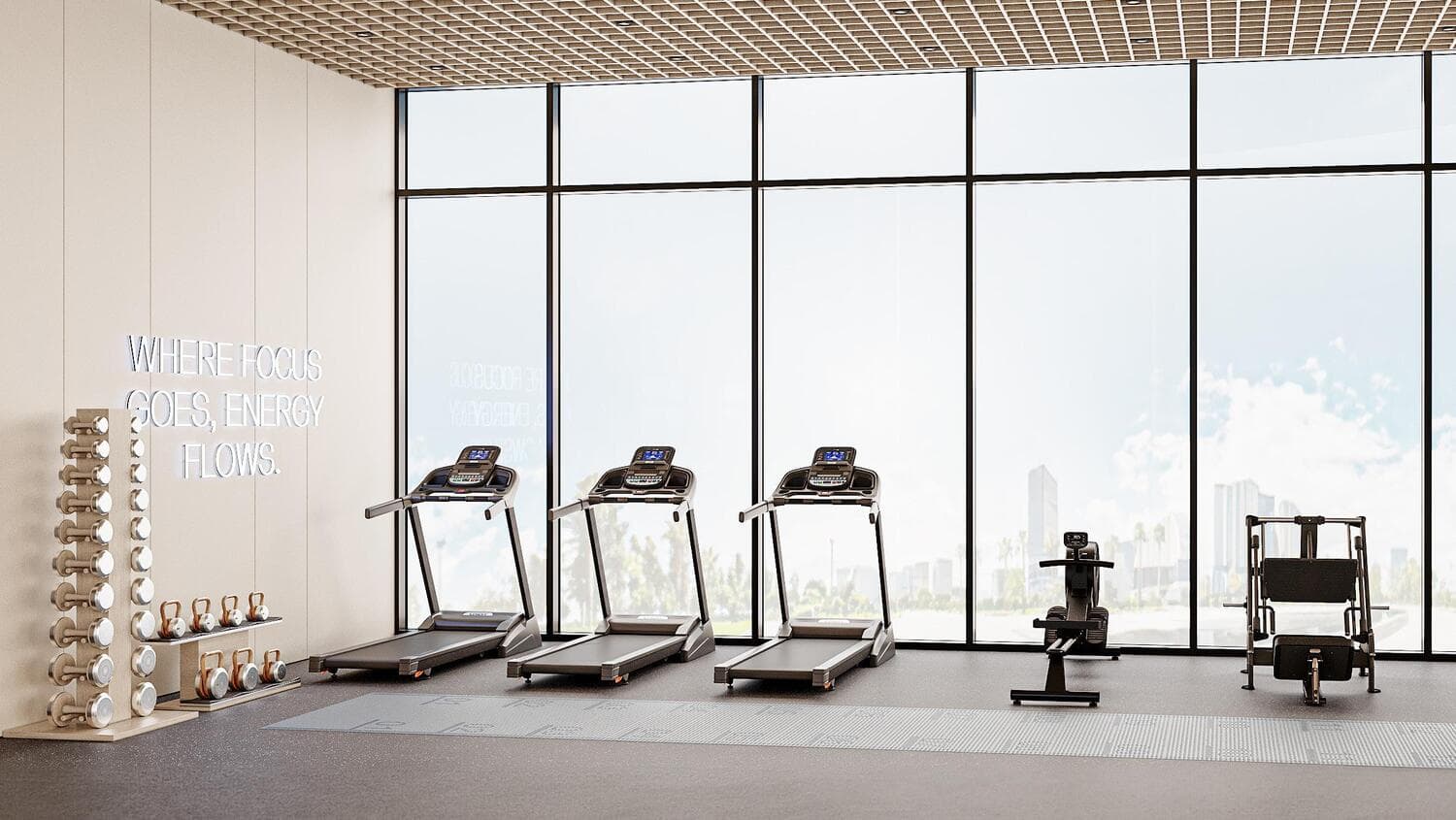 Cove Edition 6 amenity Gym in Dubailand Residence Complex, Dubai, by Imtiaz Development