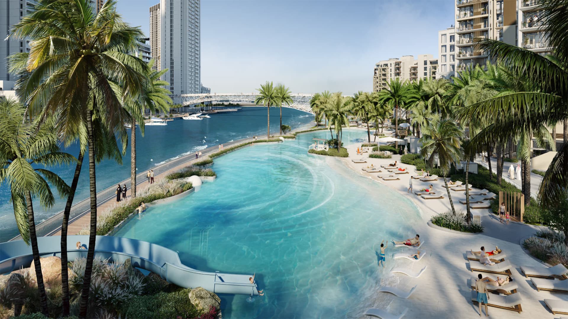 Creek Beach Orchid amenity Swimming Pools - Dubai Creek Harbour, Dubai - by Emaar