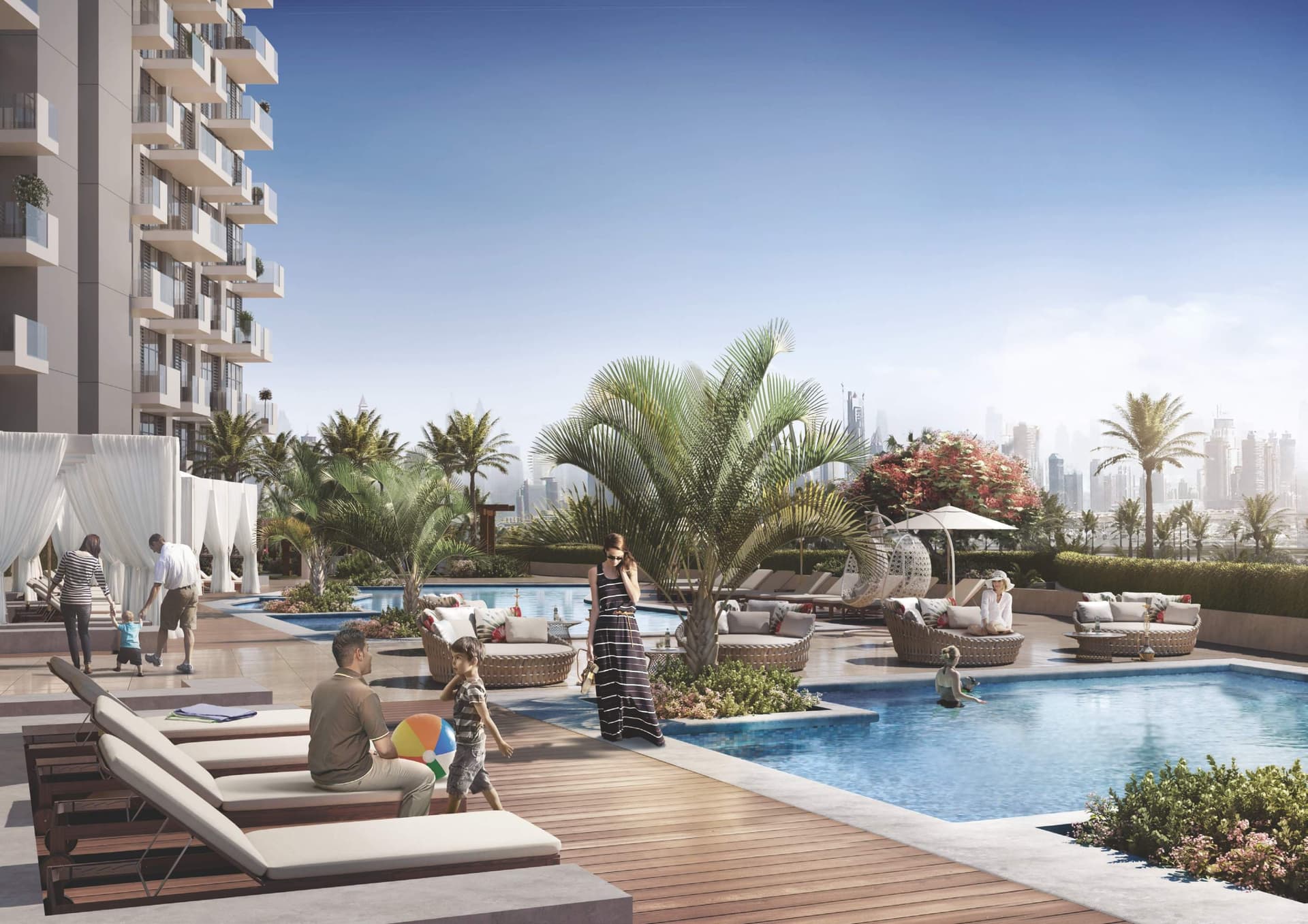 Creek Views 2 amenity Swimming Pool in Al Jaddaf, Dubai, by Azizi