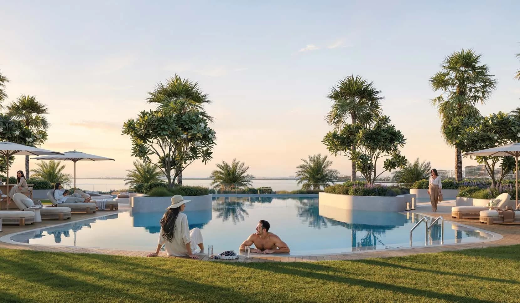 Creek Views 4 amenity Swimming Pool - Al Jaddaf, Dubai - by Azizi