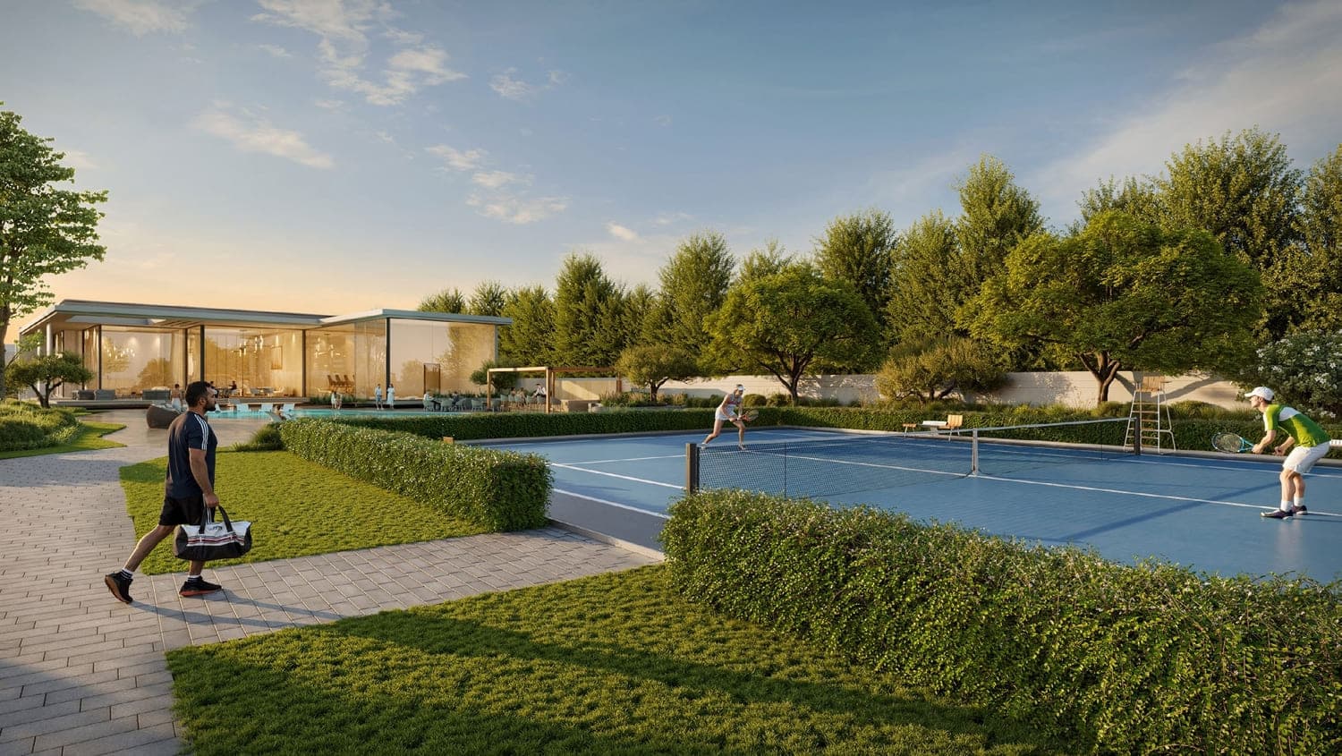D Villas amenity Tennis Court - Jumeirah Golf Estates, Dubai - by Dar Global