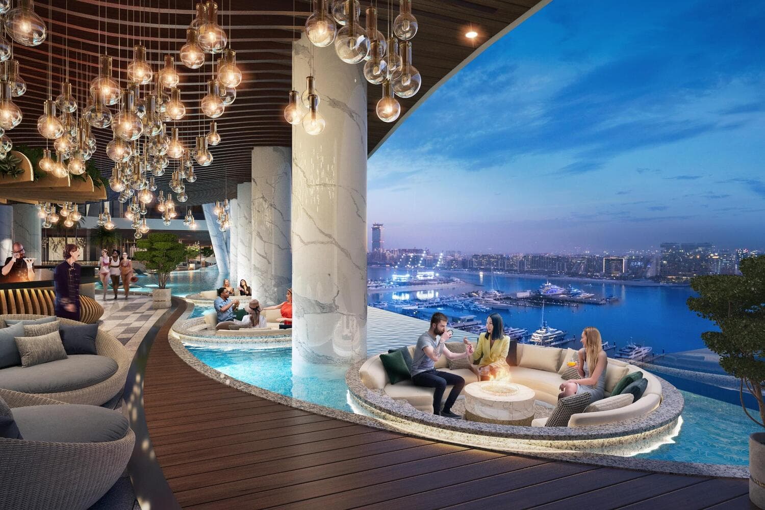 Damac Bay 2 amenity Sunken Seating in Dubai Harbour, Dubai