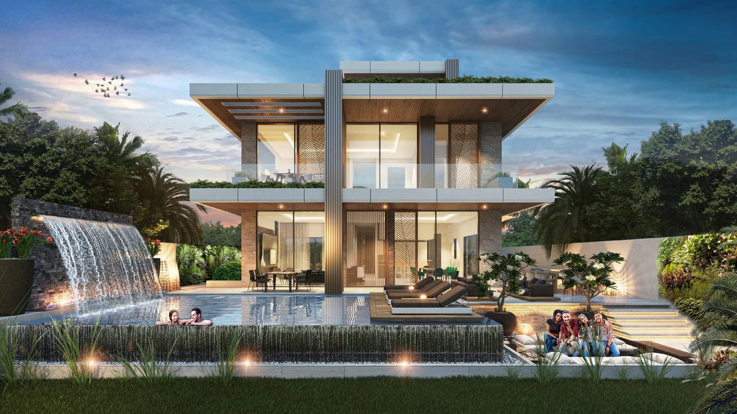 Damac Hills - Cavalli Estates amenity Waterfall Features in Damac Hills, Dubai