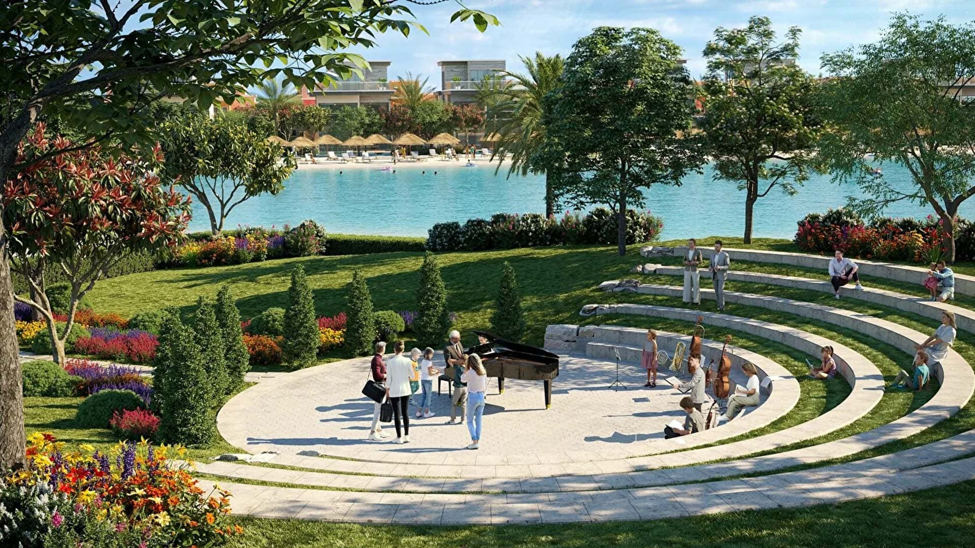 Damac Lagoons Monte Carlo amenity Floating Ampitheatre - The Oasis, Dubai - by DAMAC