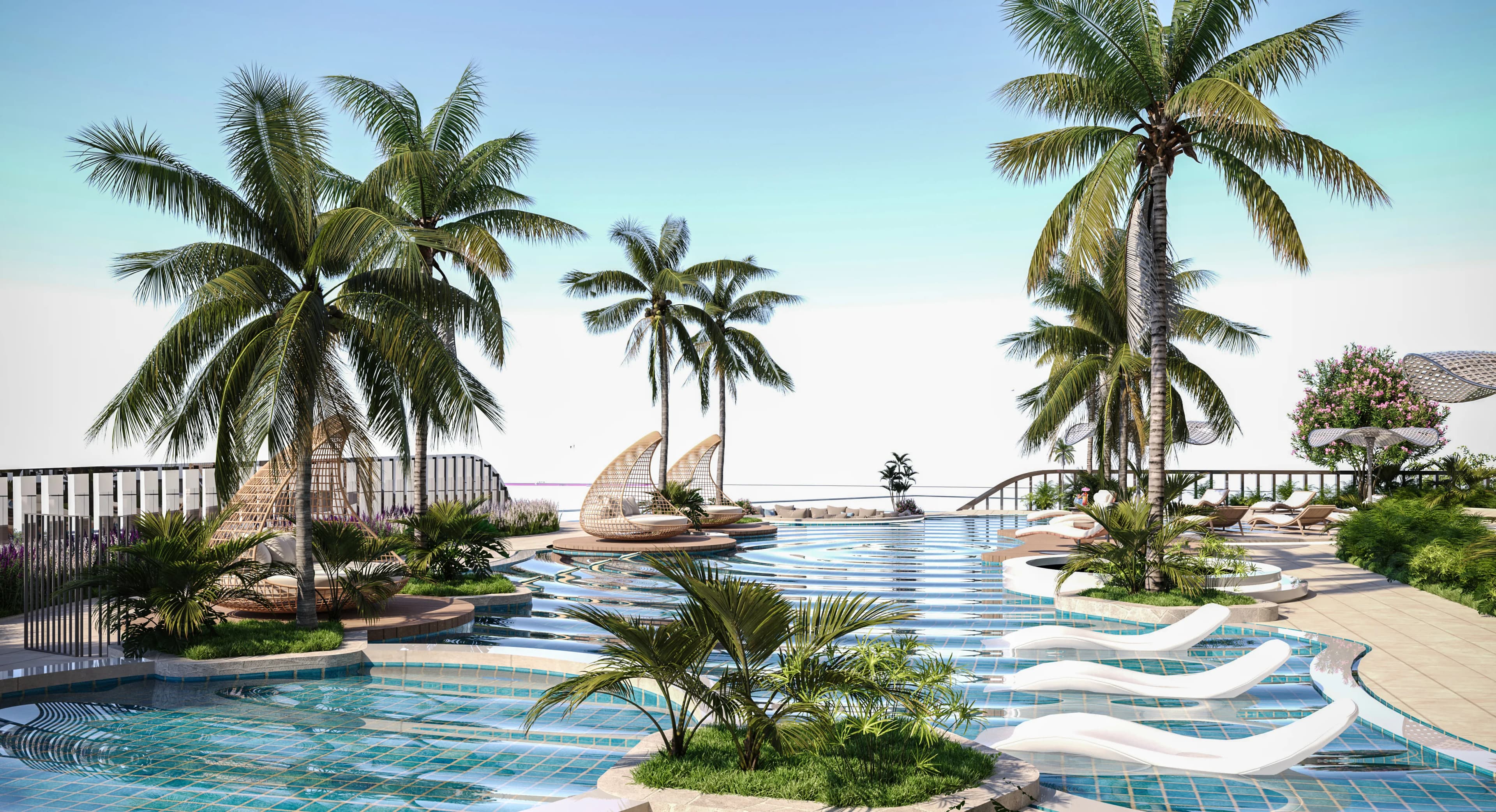 Divine Al Barari amenity Pool & Jacuzzi - Majan, Dubai - by Takmeel Real Estate Development