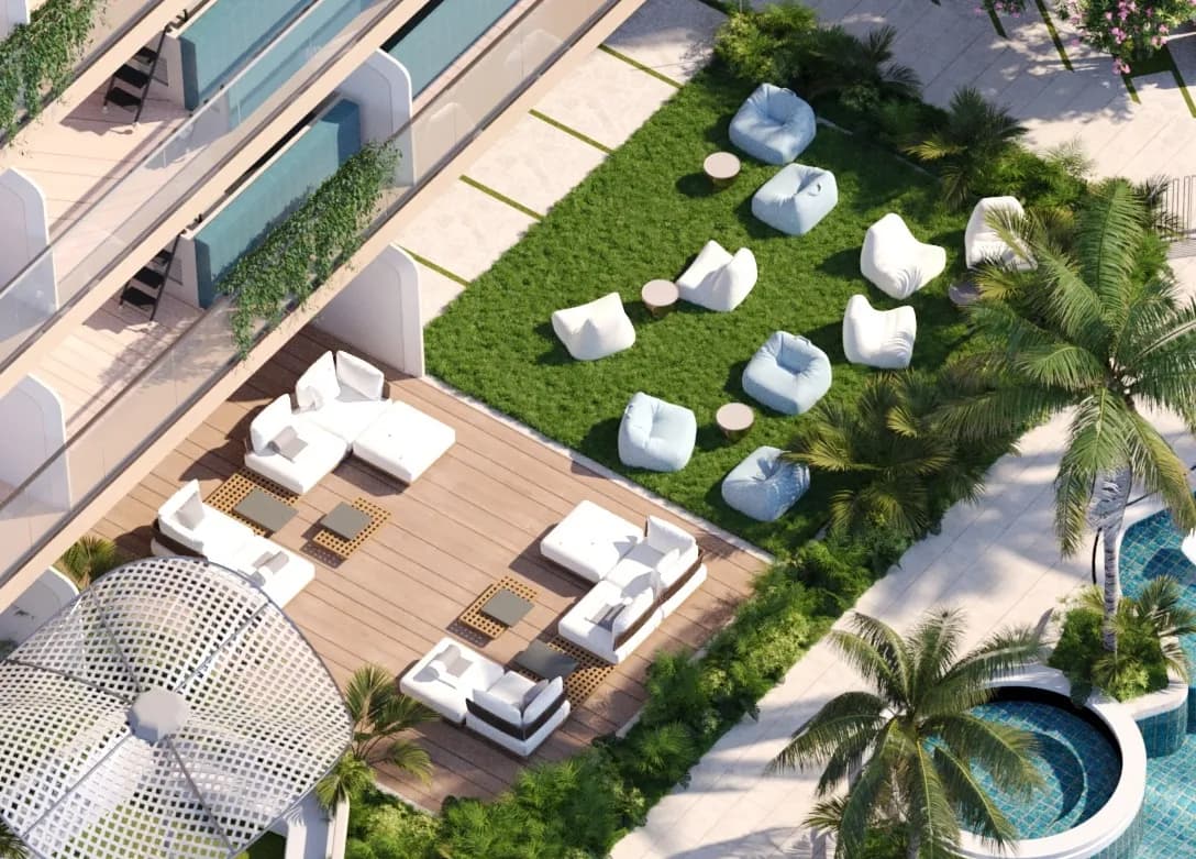 Divine Al Barari amenity Sunken Seating - Majan, Dubai - by Takmeel Real Estate Development